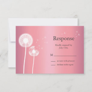 Dandelion RSVP in Rose Gold and Grey Card