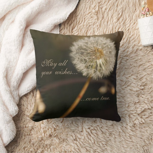 Dandelion Seed Head in Brown Tones  Cushion (Blanket)