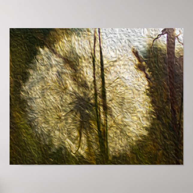 Dandelion seed head (oil painting) poster (Front)