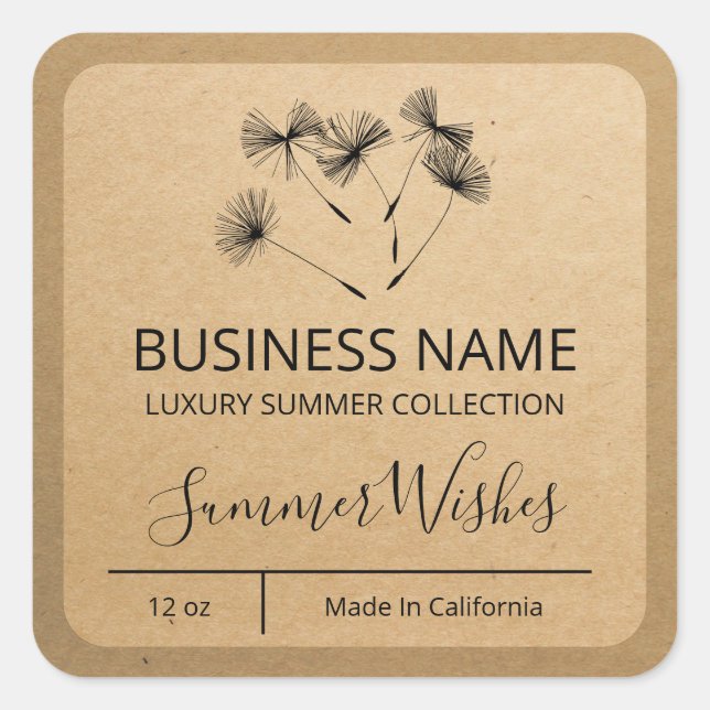 Dandelion Seed Product Labels (Front)