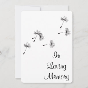 Dandelion Seed Puffs Funeral Memorial Announcement