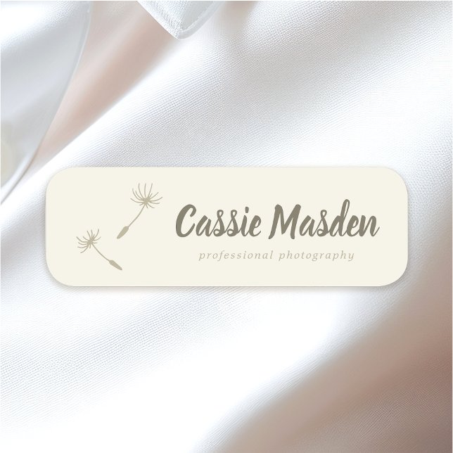 Dandelion Seed Rustic Botanical Business Logo Name Tag (Creator Uploaded)