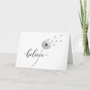 Dandelion Seedlings with Believe Text Card