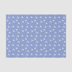 Dandelion Seeds Floating on Blue Tissue Paper