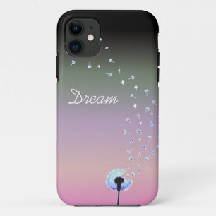 Dandelion Seeds Flying in the Wind - Black & Pink Case-Mate iPhone Case