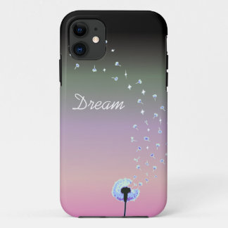 Dandelion Seeds Flying in the Wind - Black & Pink Case-Mate iPhone Case