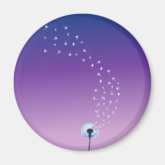 Dandelion Seeds Flying in the Wind - Purple Magnet