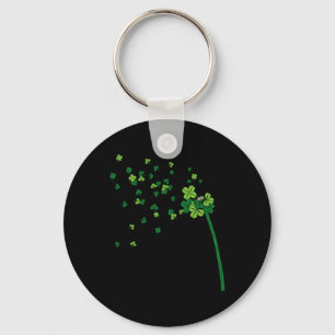 Dandelion Shamrock Clover Leaf St. Patrick Irish R Key Ring