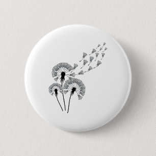 Dandelion Shuttle Shirt For Badminton Player Badmi 6 Cm Round Badge