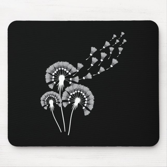 Dandelion Shuttle Shirt For Badminton Player Badmi Mouse Pad (Front)