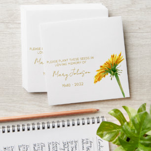 Dandelion Simple Memorial Seed Envelope