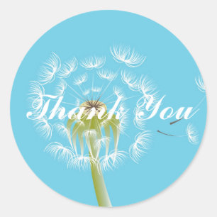 Dandelion sky Thank You Classic Round Sticker