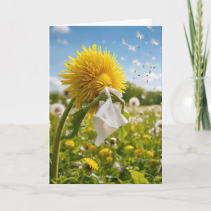 Dandelion Sneezing Get Well Card