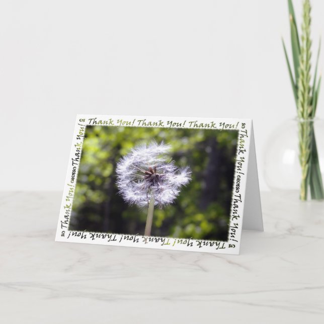 Dandelion Snow Thank You Card (Front)