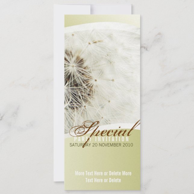 Dandelion Special Party Invitation (Front)