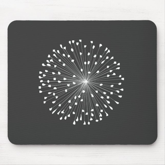 DANDELION STARBURST in WHITE Mouse Pad (Front)