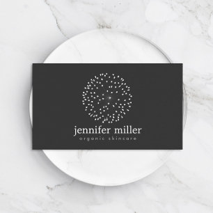 DANDELION STARBURST LOGO on DARK GRAY Business Card