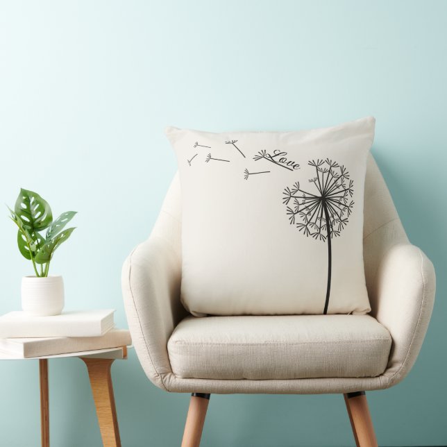 Dandelion Throw Pillow, Wish Pillow (Chair)