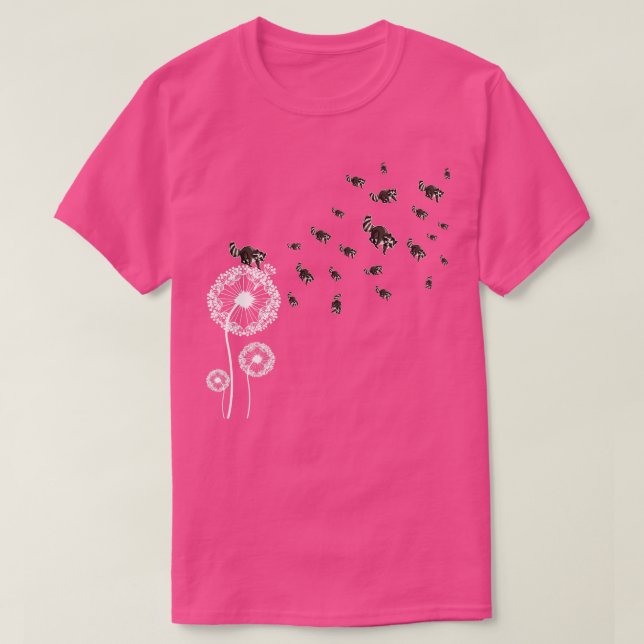 Dandelion Trash Panda Racoon T-Shirt (Design Front)