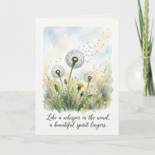Dandelion Watercolor Sympathy Bereavement Card