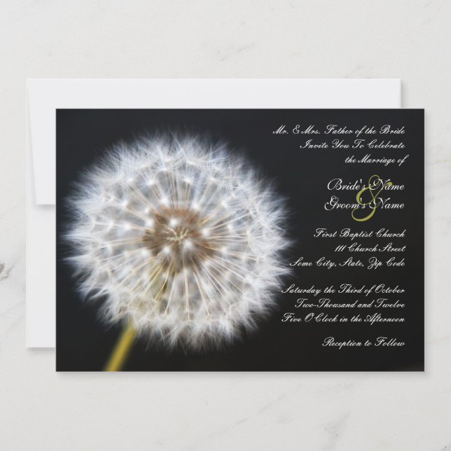 Dandelion Wedding Invitation (Front)
