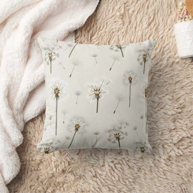 Dandelion Wildflower Pattern Cushion (Blanket)
