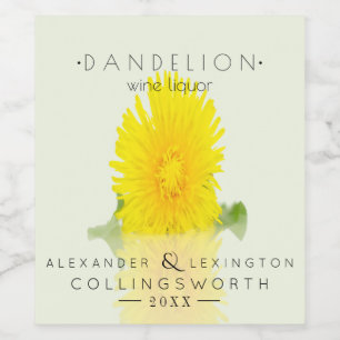 Dandelion Wine Liquor Label