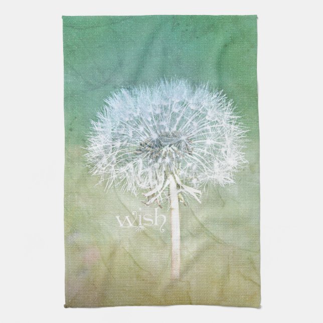 Dandelion Wish Dreamy Design Tea Towel (Vertical)