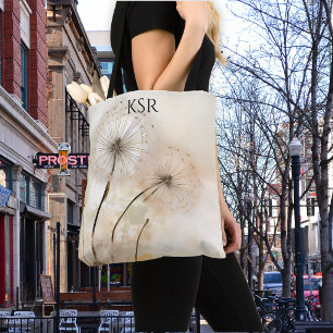 Dandelion Wish Monogram Tote Bag