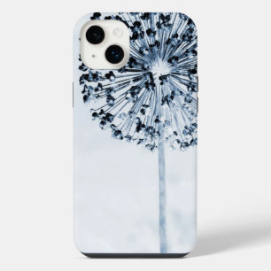 Dandelion Wishes Chic Blue Custom Floral iPhone 14 Plus Case