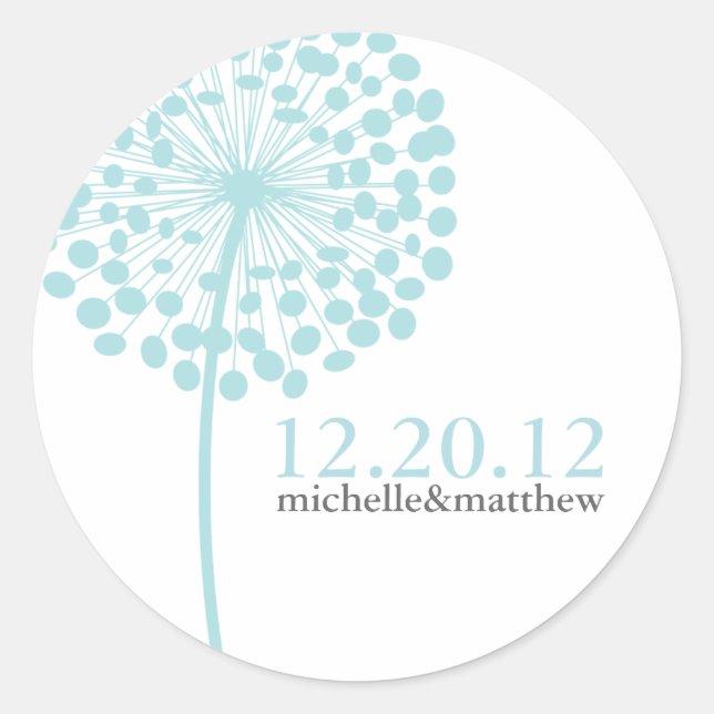 Dandelion Wishes Wedding Favour Stickers (Front)