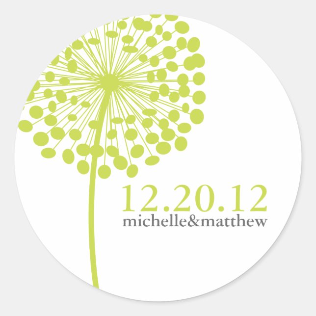 Dandelion Wishes Wedding Favour Stickers (Front)