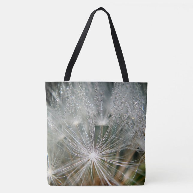 Dandelion with water droplets tote bag (Front)