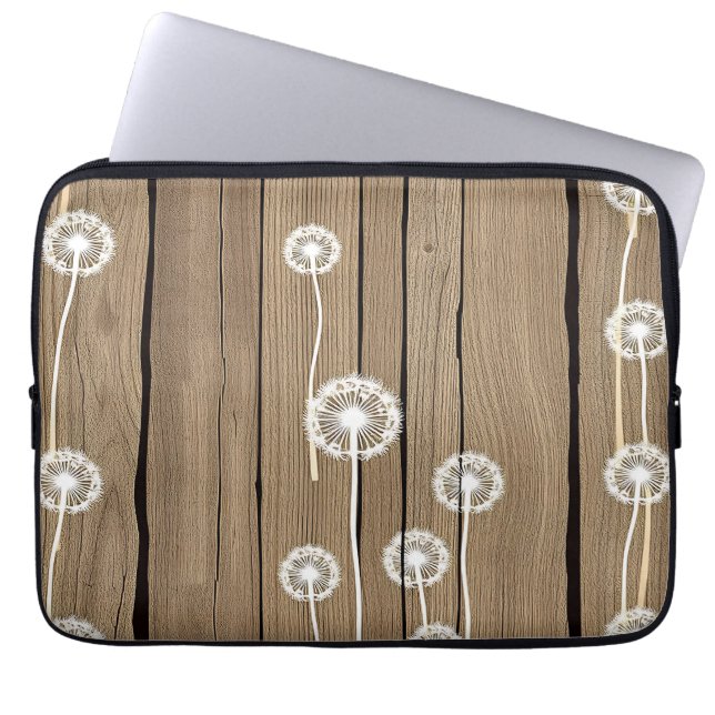 Dandelion Wood Rustic Pattern Laptop Sleeve (Front)