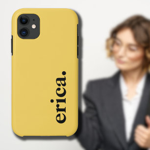 Dandelion Yellow Solid Colour Elegant Name  Case-Mate iPhone Case