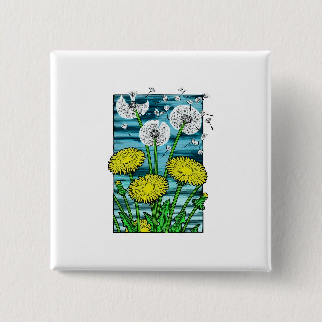 Dandelions 15 Cm Square Badge (Front)