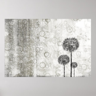 Dandelions and Circles Poster