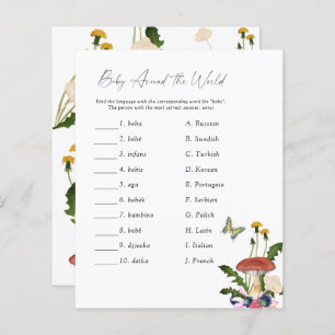 Dandelions Baby around the world Baby Shower Game