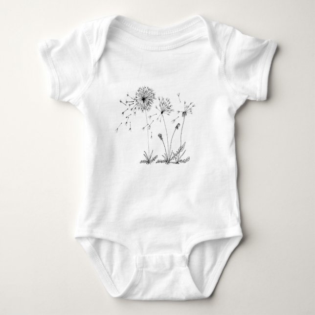 Dandelions Baby Bodysuit (Front)