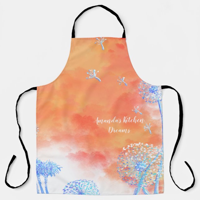 Dandelions blowing at sunset  apron (Front)