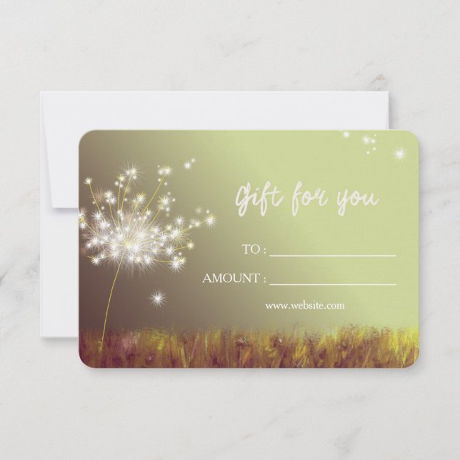 Dandelions Business Gift Certificate (Front)