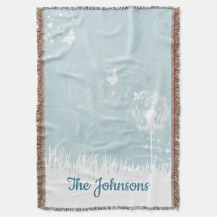 Dandelions, Butterflies & Blue Skies Throw Blanket