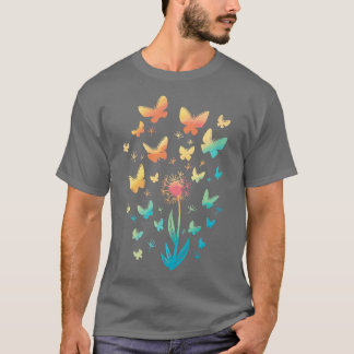 Dandelions Butterflies Spring Summer T-Shirt