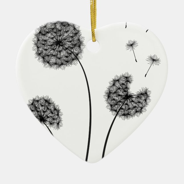 Dandelions Ceramic Tree Decoration (Front)