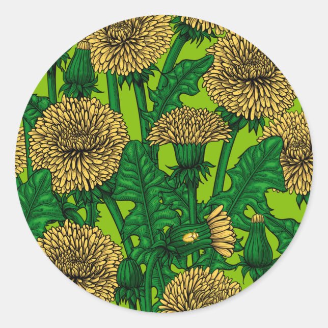 Dandelions Classic Round Sticker (Front)