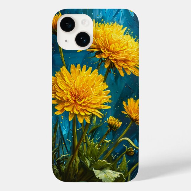 Dandelions flowers Minimalist Nature Floral Design Case-Mate iPhone Case (Back)