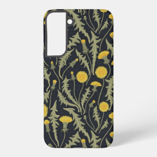 Dandelions, green, yellow and black samsung galaxy case