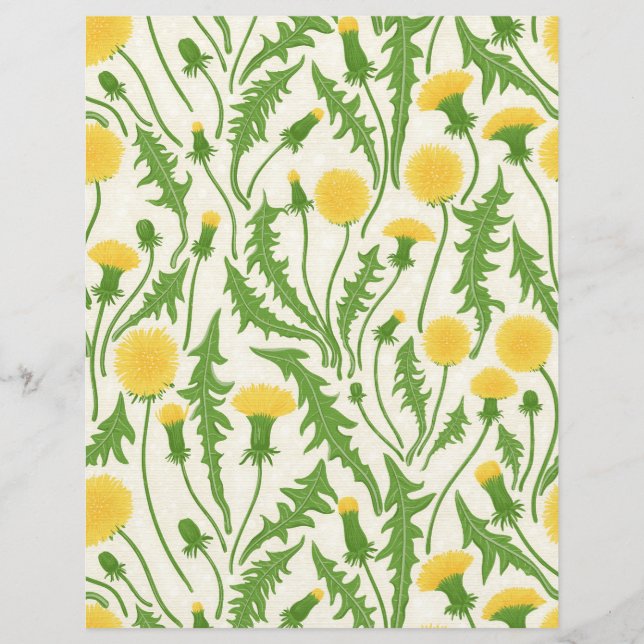 Dandelions, green, yellow and white (Front)