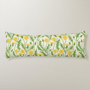 Dandelions, green, yellow and white body cushion
