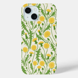 Dandelions, green, yellow and white iPhone 15 case